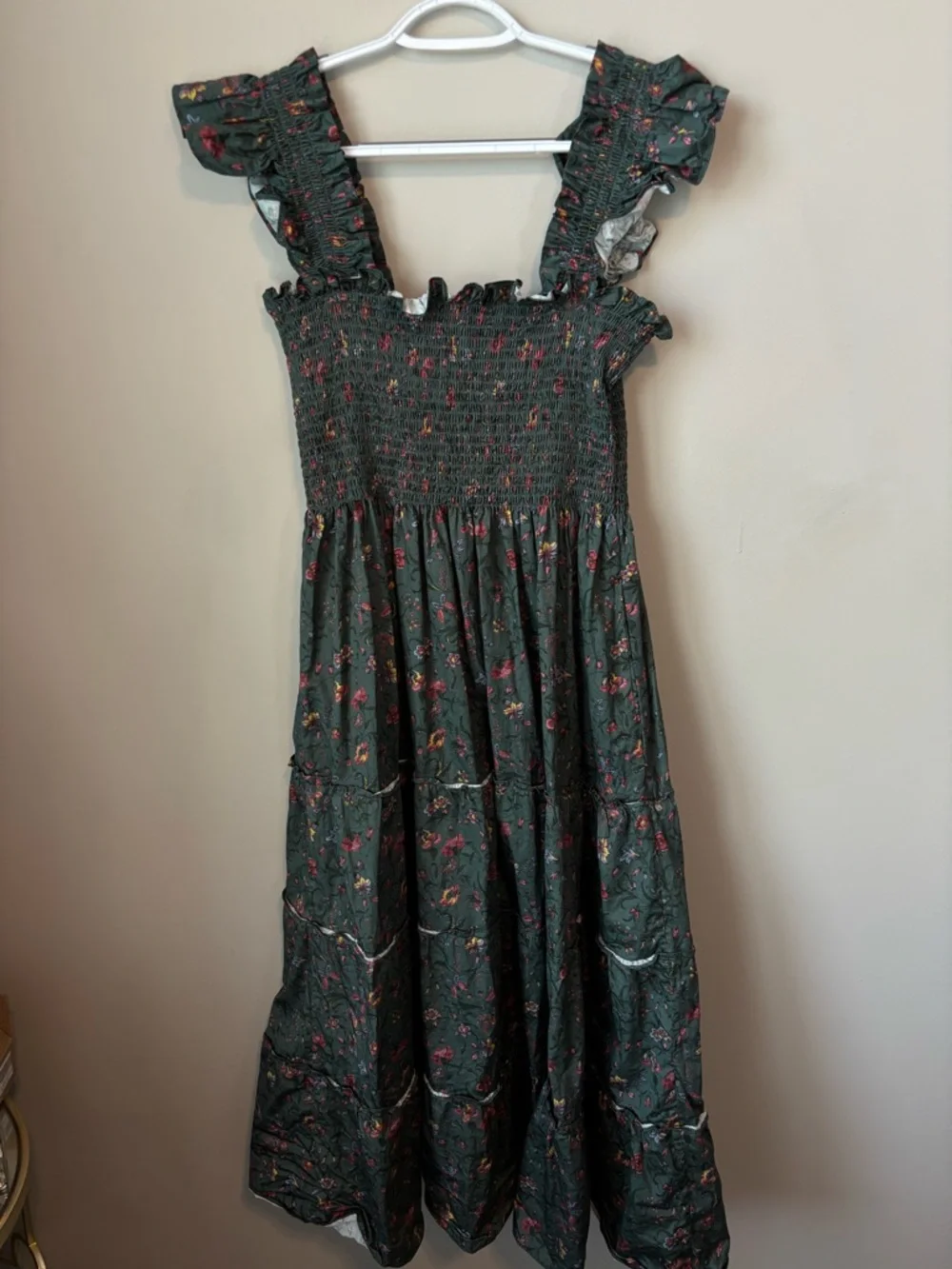 Hill House Home Ellie Nap Dress in Bottle Green Fleur Chintz Size L - Picture 5 of 5